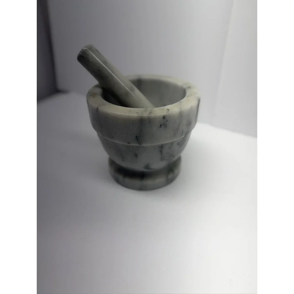 Marble Mortar and Pestle Set - Natural‎ Stone - Kitchen Grinding Tool